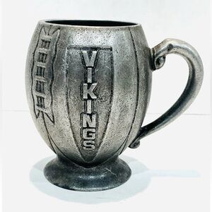Retro Minnesota Vikings Football Shaped Beer Stein/Mug-Pewter Finish